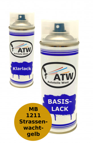Autolack für Mercedes Benz 1211 Strassenwachtgelb  +400ml Klarlack Set
